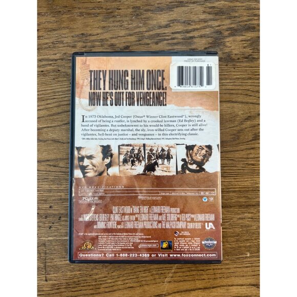 Hang Em High DVD 1968 Western Film Clint Eastwood Action Movie Pre-Owned - Picture 4 of 4